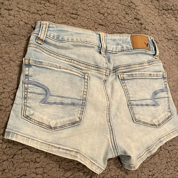 American Eagle Light Washed Jean Shorts Sz 0 - Picture 3 of 12